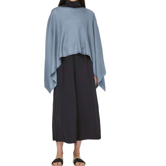 Lululemon Hearts Compass Poncho Blue Denim Cashmere Blend One Size Fits Most - Picture 5 of 10